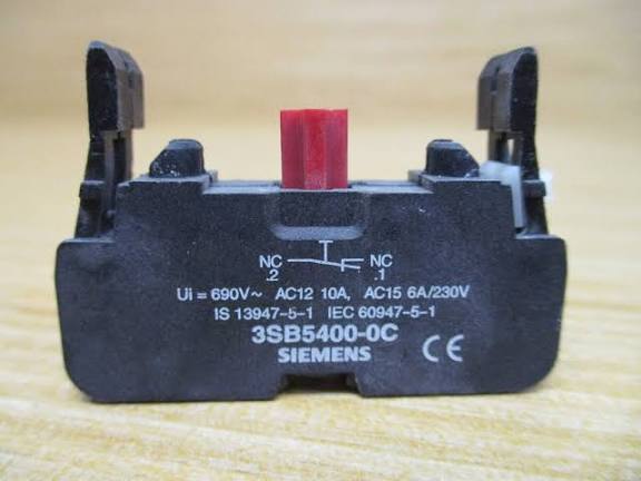 3SB5400-0C | Siemens Contact Block 1 NC, Screw Terminal, For Front Plate Mounting, Suitable For Push Button - Siemens